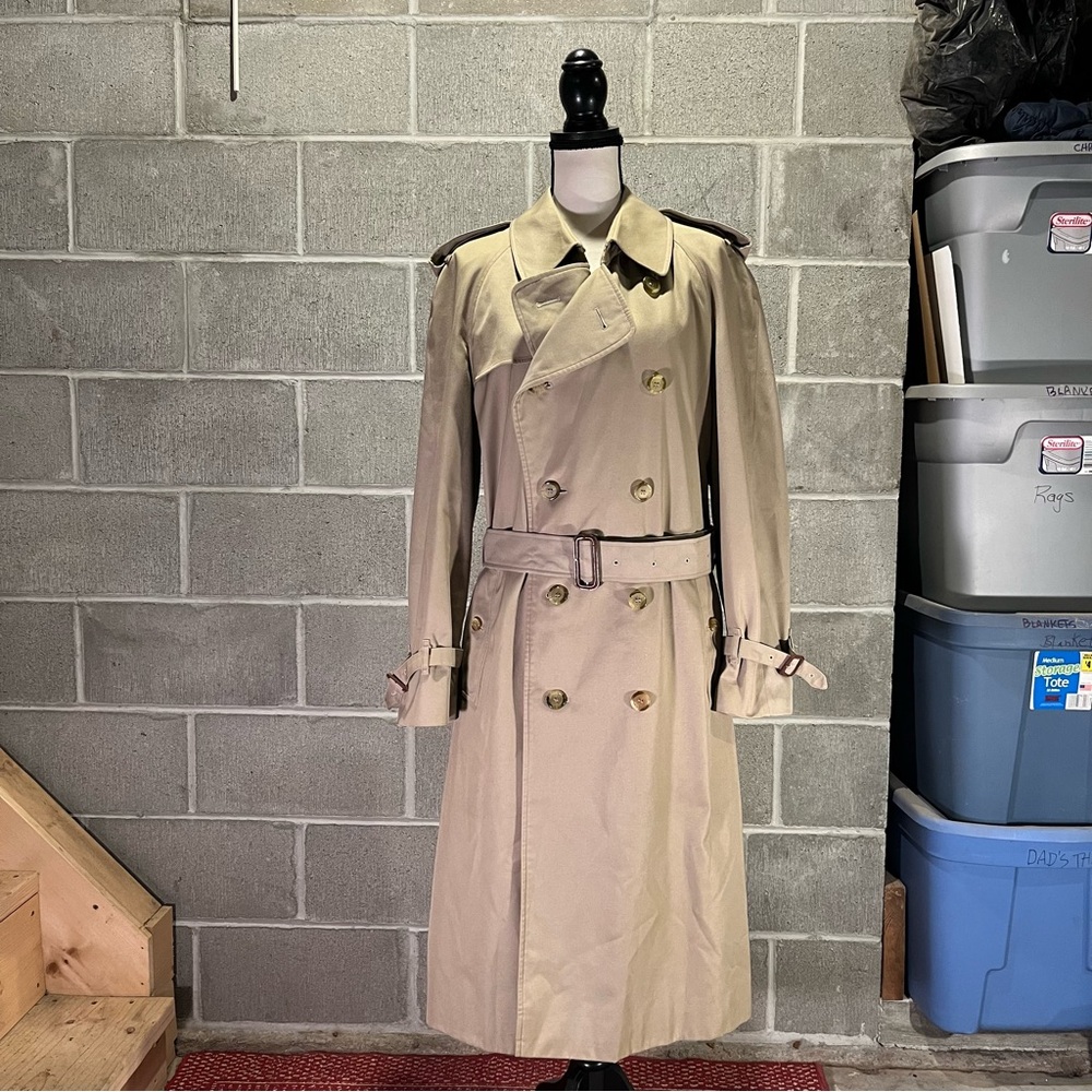 Burberry trench coat.